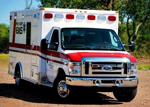 Pope County EMS Ambulance outside